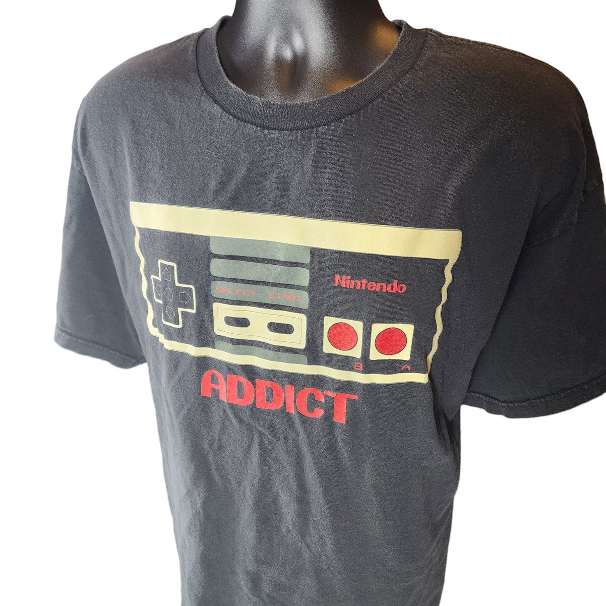 Nintendo Addict T Shirt Mens Size XXL Distressed Vintage Retro Inspired Cotton