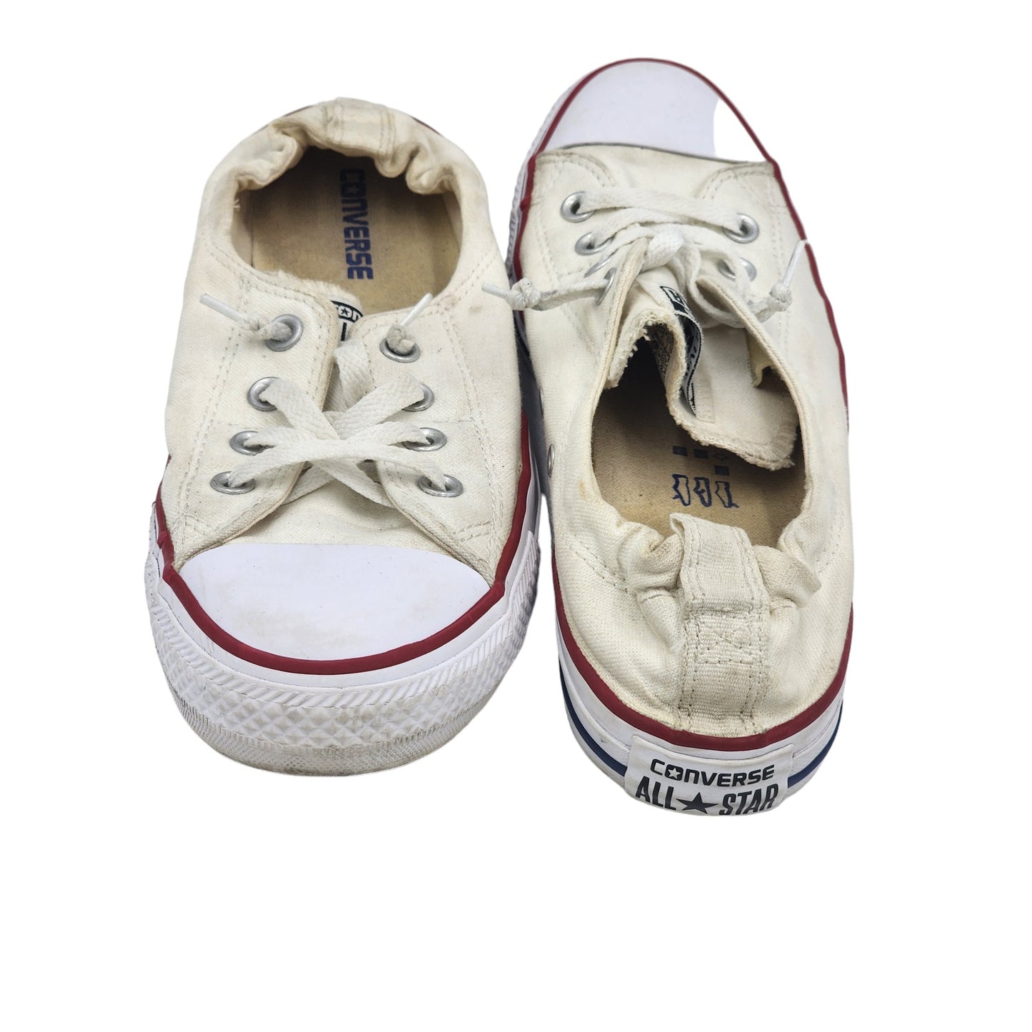 Converse All Star Sneakers Womens 10 Shoes Slip On White Canvas Skate Low Top