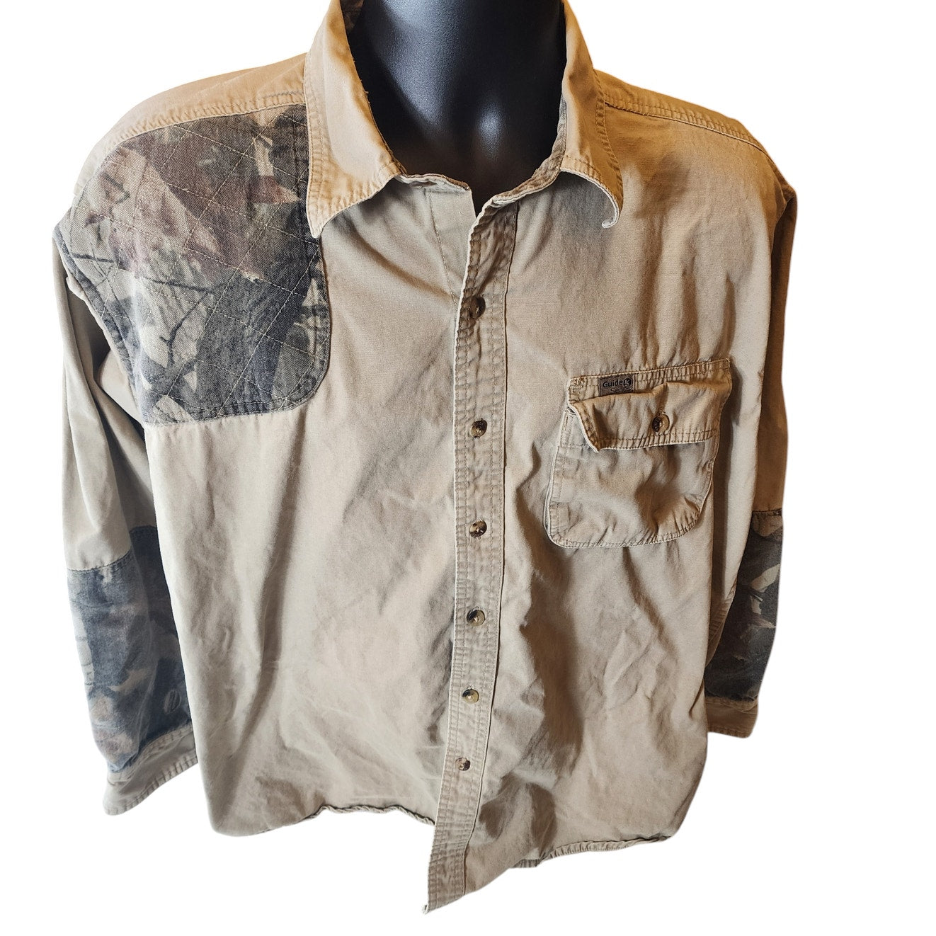 Guide Series Shirt Mens Large Button Up Camo Workwear Hunting Rugged Tactical