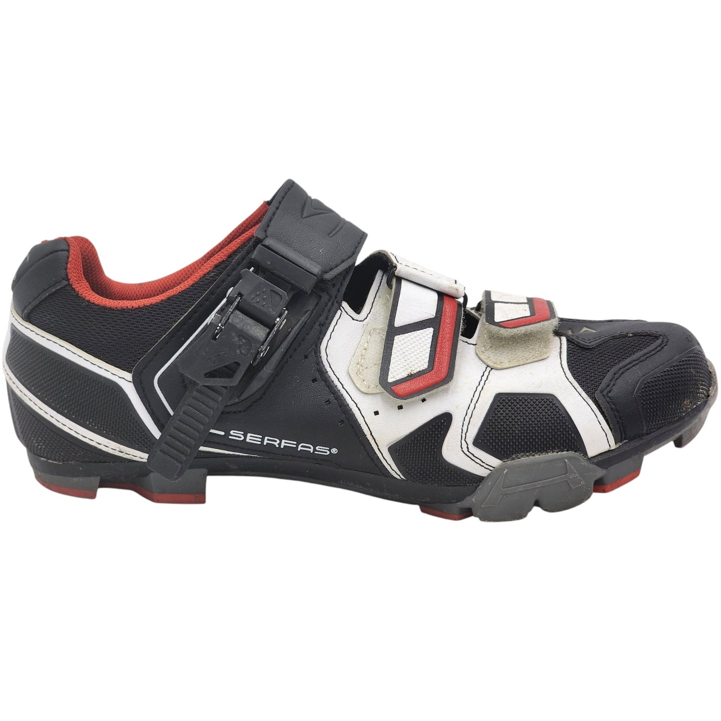 Serfas Shoes Mens 9.5 EU 43 Mountain Bike Black White Red Clipless MTB Cycling