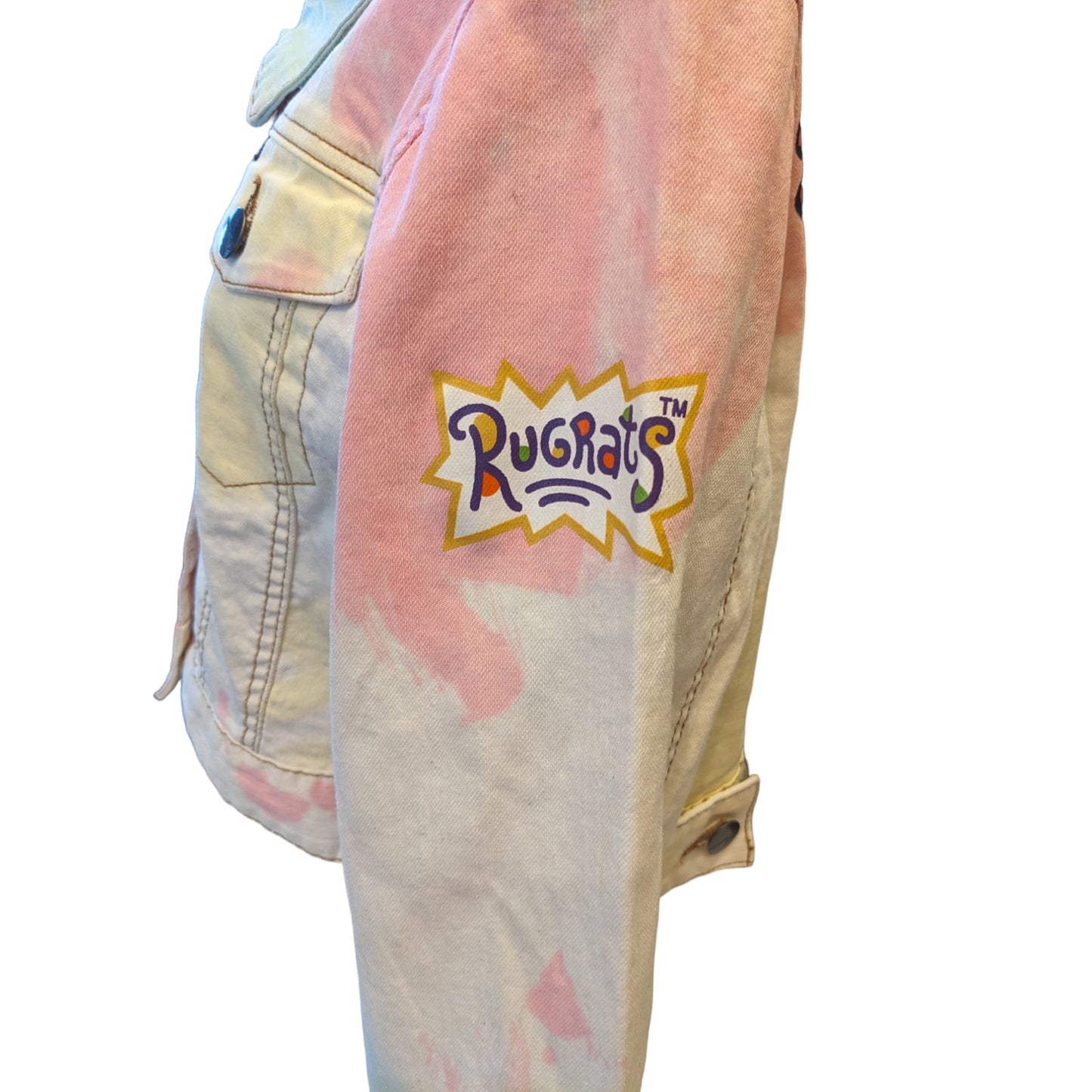 Nickelodeon Members Only Jacket Rugrats Crop Denim Angelica Pickles Tie Dye Y2K