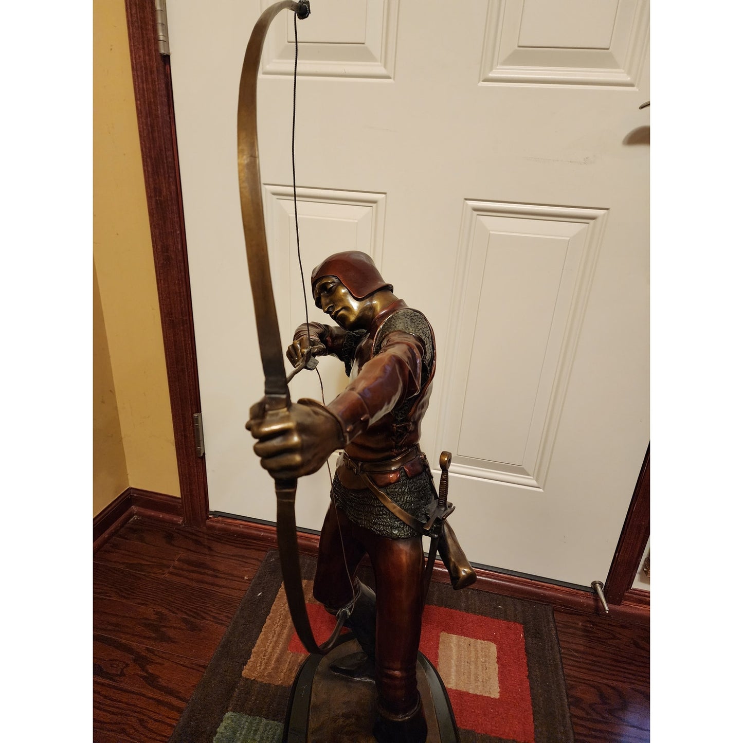 Large Rare Pierre Tourgueneff Archer Bronze Sculpture French Statue Decor 39"