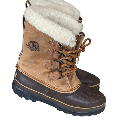 Sorel Snow Boots Womens Size 8 Leather Winter Warm Canada Sherpa Wool