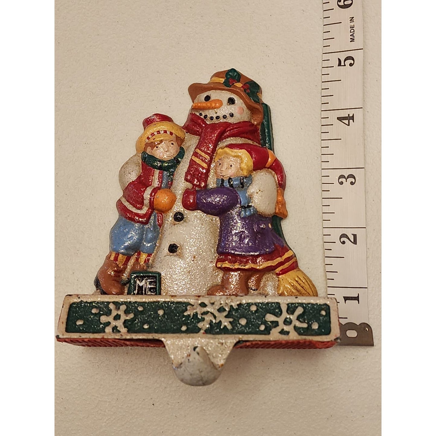 Mary Engelbreit Stocking Hanger Holder Cast Iron Christmas Midwest Snowman KIds