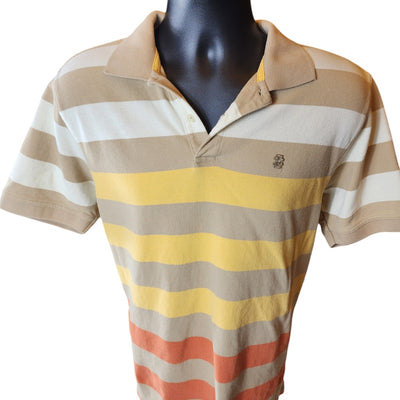 Izod Polo Shirt Mens Size Large Striped Short Sleeve Preppy Summer Multi Color