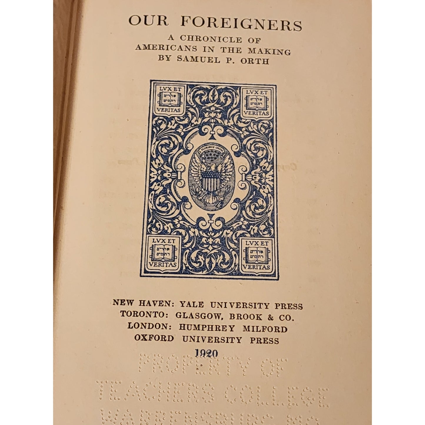 Our Foreigners Samuel Orth Abraham Lincoln Edition Vol 35 Chronicle Americans