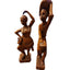 Vintage African Carved Wood Tribal Figurine Couple Dance Musicians Signed 19"