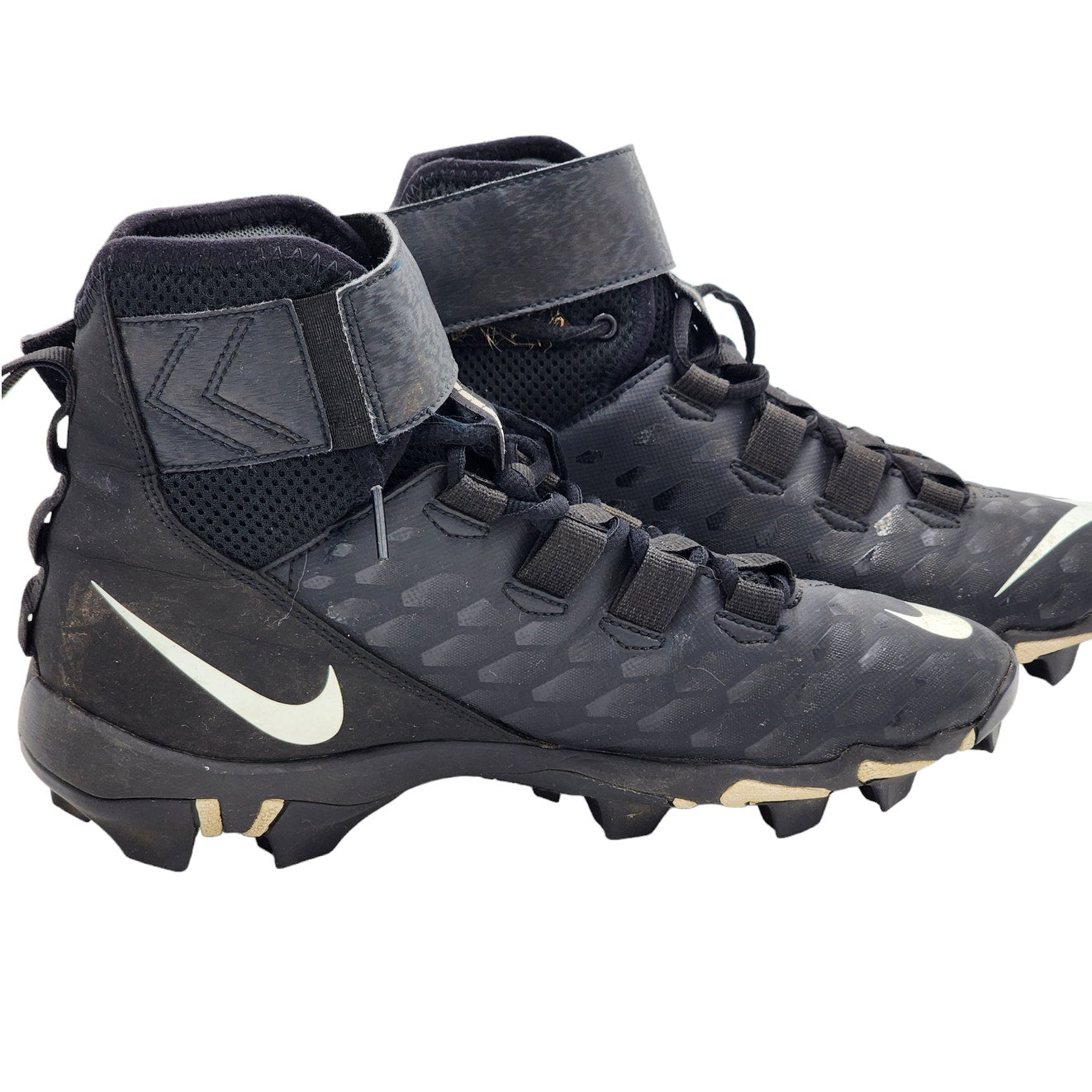 Nike FastFlex Cleats Men 9 Football High Top Ankle Strap Black White AQ7722-001