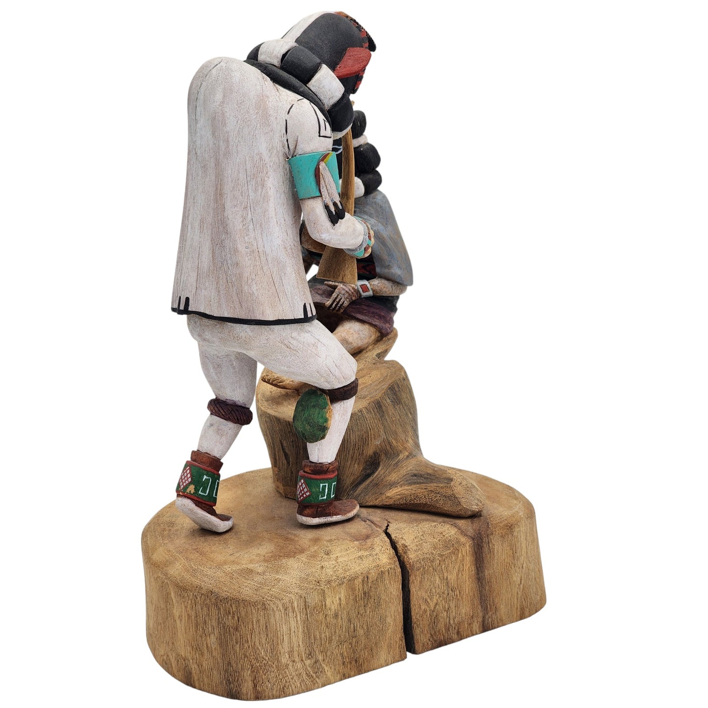 Kachina Signed Earl Dino Sunaweuma Hopi Kokopelli Native American Sculpture 9"