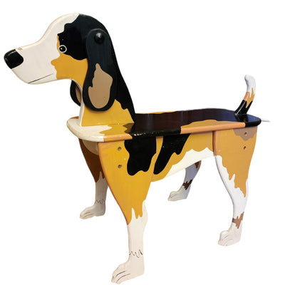 Vintage Wooden Beagle Dog Shaped Bench Stool Furniture Nursery Playroom Kids 19"