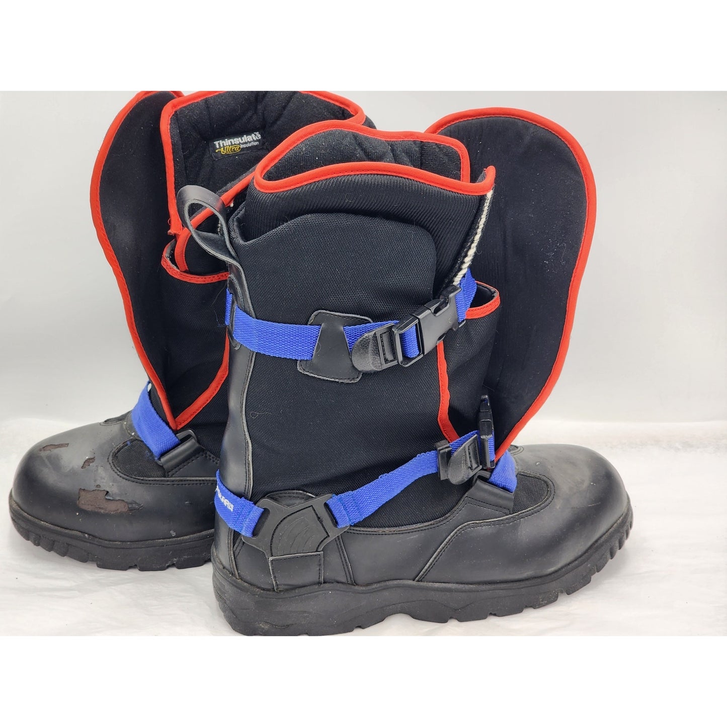 Polaris Snowmobile Boots Mens 9.5 Women 11 Insulated Rugged Winter Black Straps