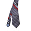 Damon Striped Men Tie Gray Red Blue Business Formal Necktie Elegant Professional