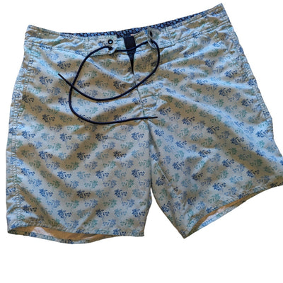 Zachary Prell Shorts Mens 34 Light Blue Swim Trunks Drawstring Tropical Beach