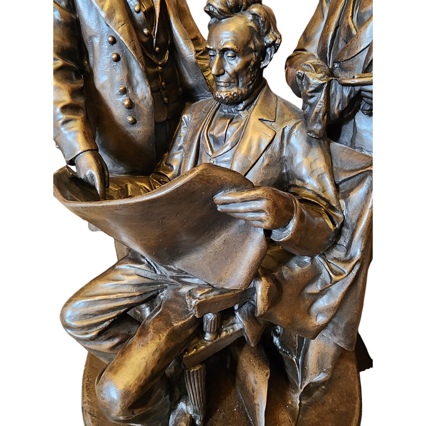 Large John Rogers Council of War Bronze Sculpture Civil War Lincoln 129lbs 24"