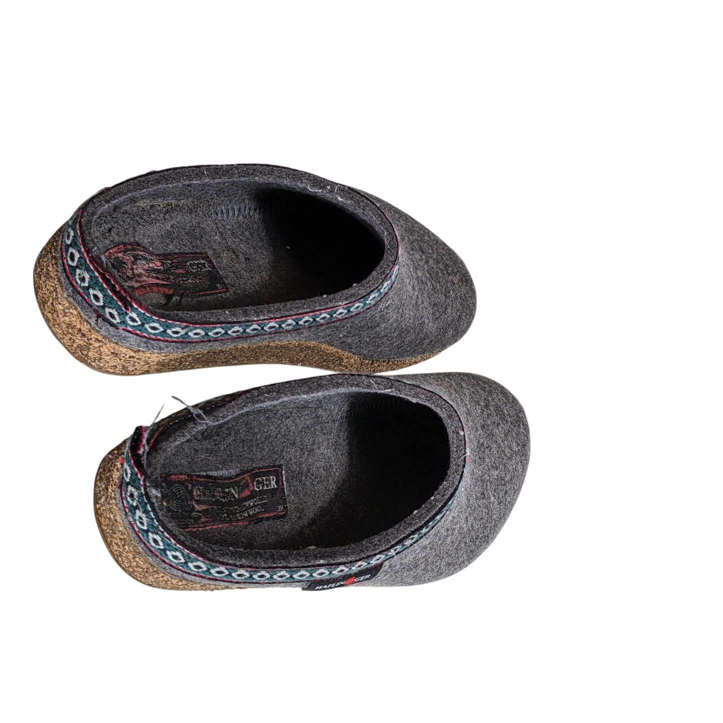 Haflinger Clogs Slipper Womens 8 US EU 39 Gray Wool Felt Cork Sole Cozy Boho