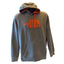 North Face Hoodie Mens Medium Gray Orange Pullover Kangaroo Pocket Drawstring