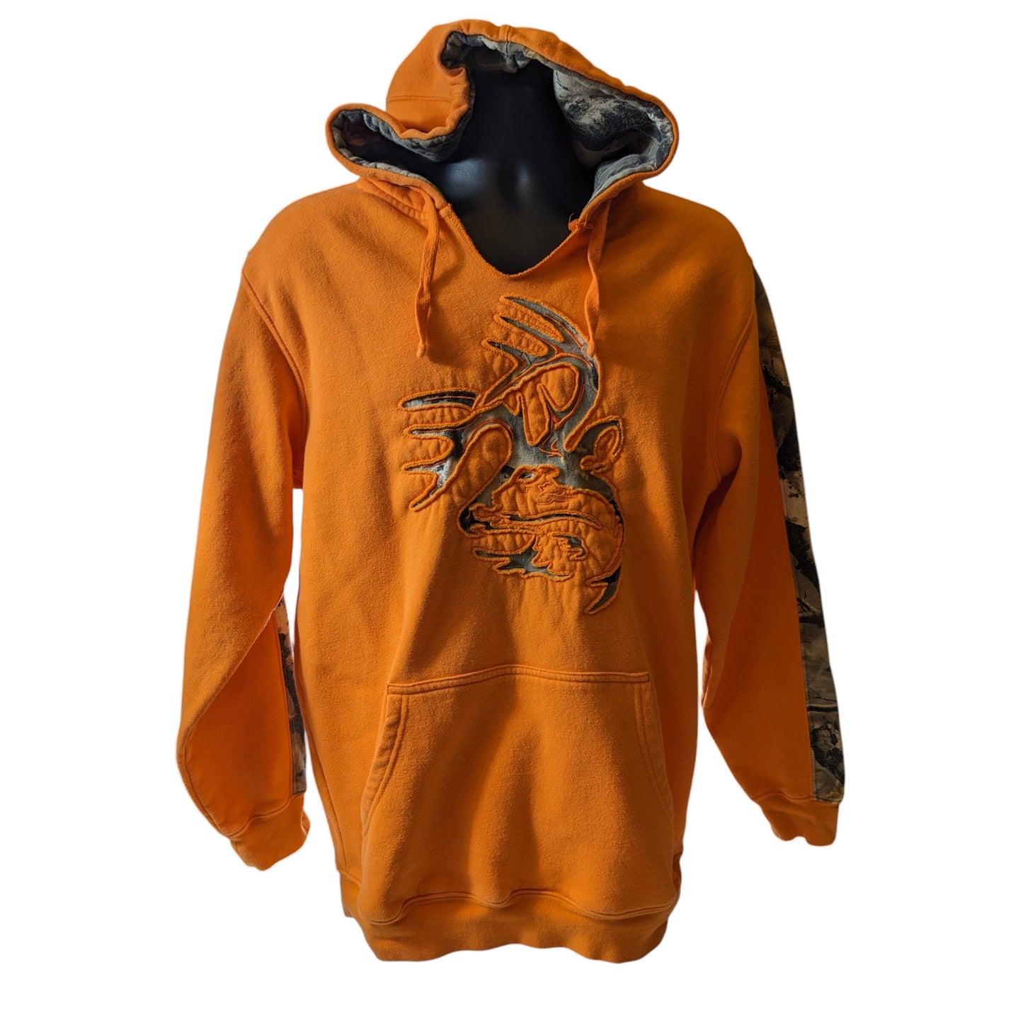 Legendary Whitetails Hoodie Outfitter Mens Medium Orange Camo Antler Sweatshirt