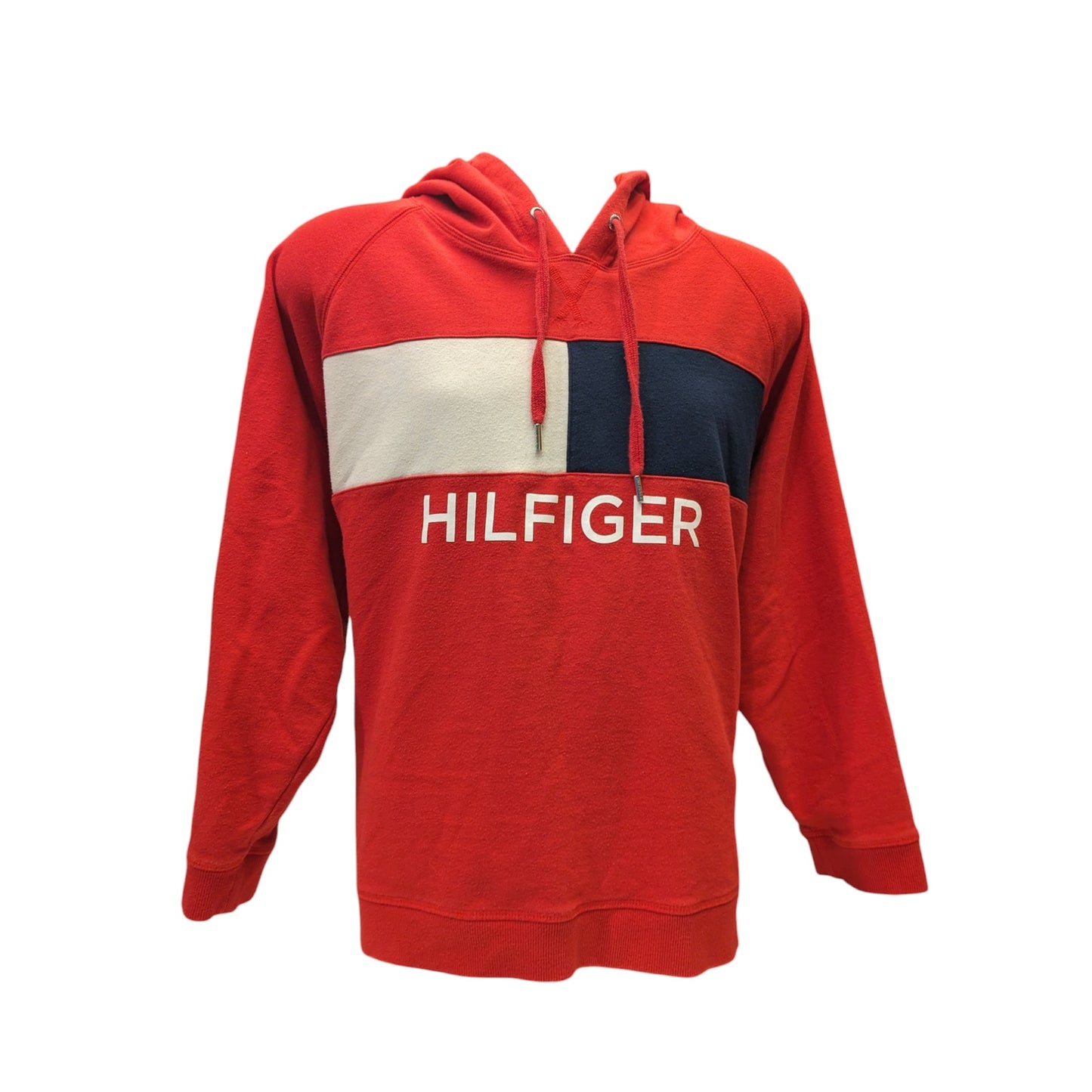 Tommy Hilfiger Sport Hoodie Men 3X Red Colorblock Pullover Sweatshirt Activewear