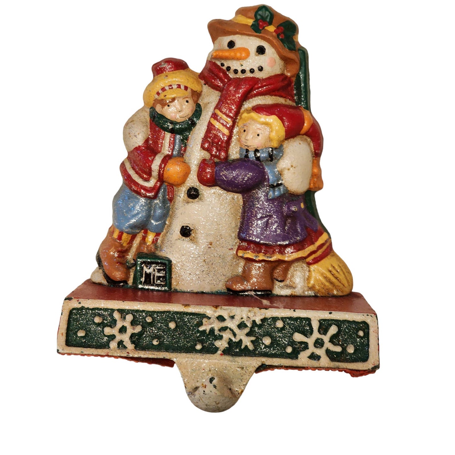 Mary Engelbreit Stocking Hanger Holder Cast Iron Christmas Midwest Snowman KIds