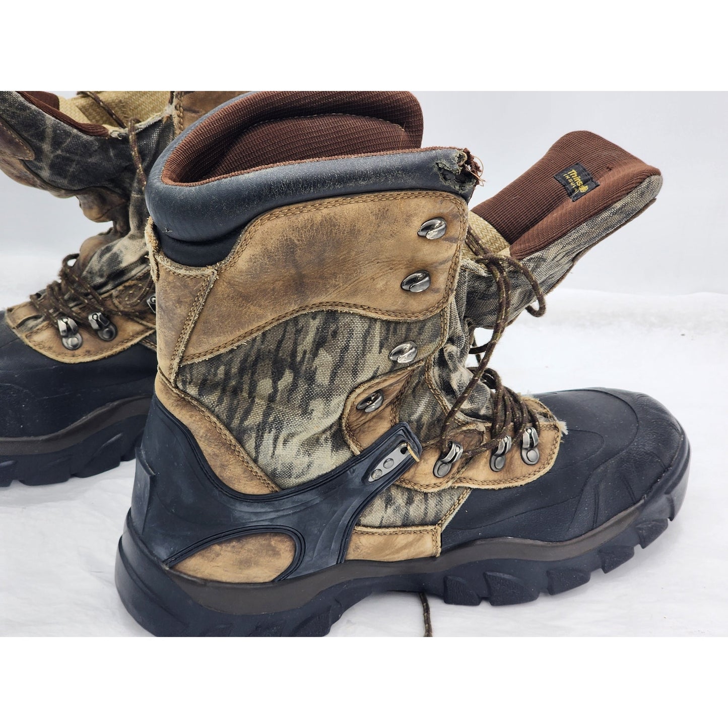 Cabelas Boots Mens 14D Hunting Hiking Camo Outdoor Rubber Insulation Dry Plus