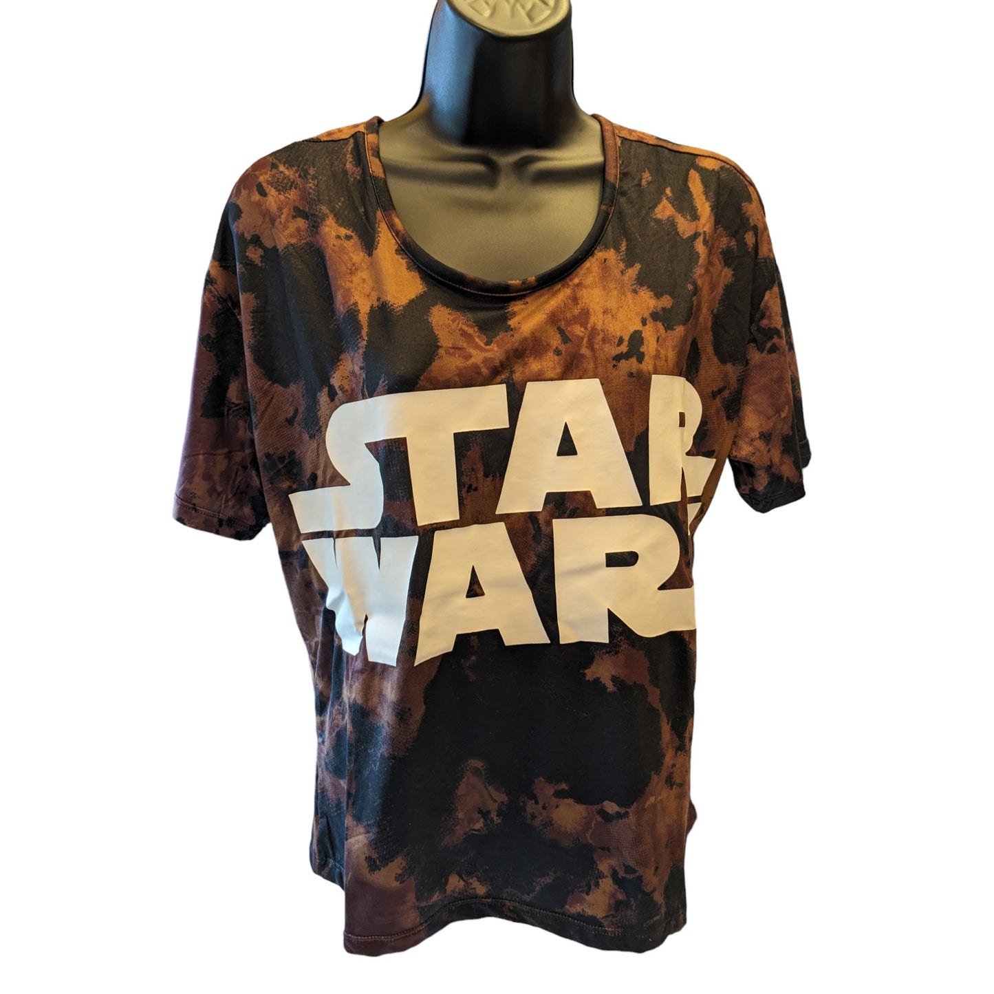 Star Wars Her Universe Women Small Short Sleeve Black Brown Tie Dye Pattern Geek