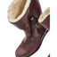 UGG Boots Women 8 Brown Leather Mid Shearling Line Side Zip Winter Bellevue 5745