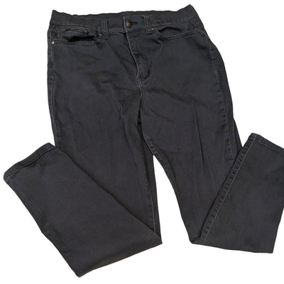 Diane Gilman Jeans Womens Size 12 Pants Black Denim Stretch Mid Rise