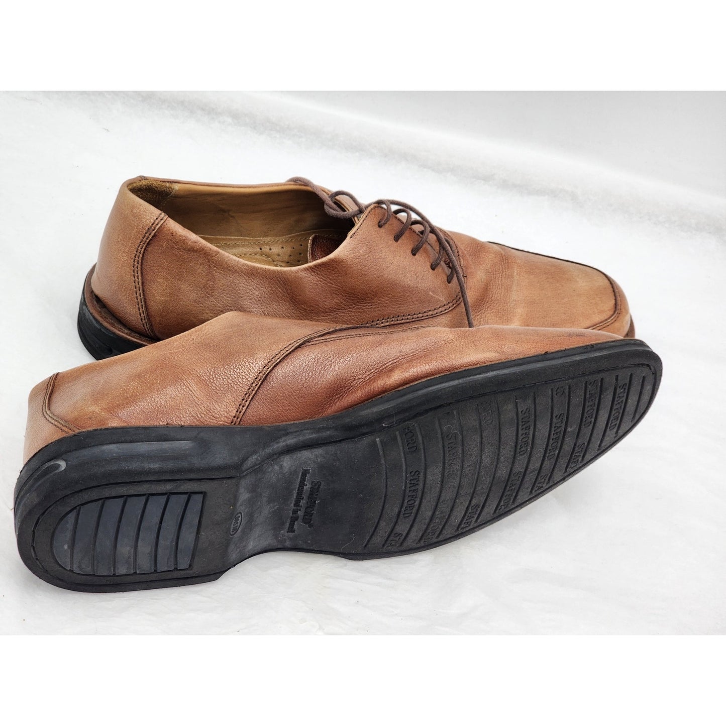 Stafford Oxford Dress Shoes Mens Size 10M Bella Brown Leather Made in Brazil