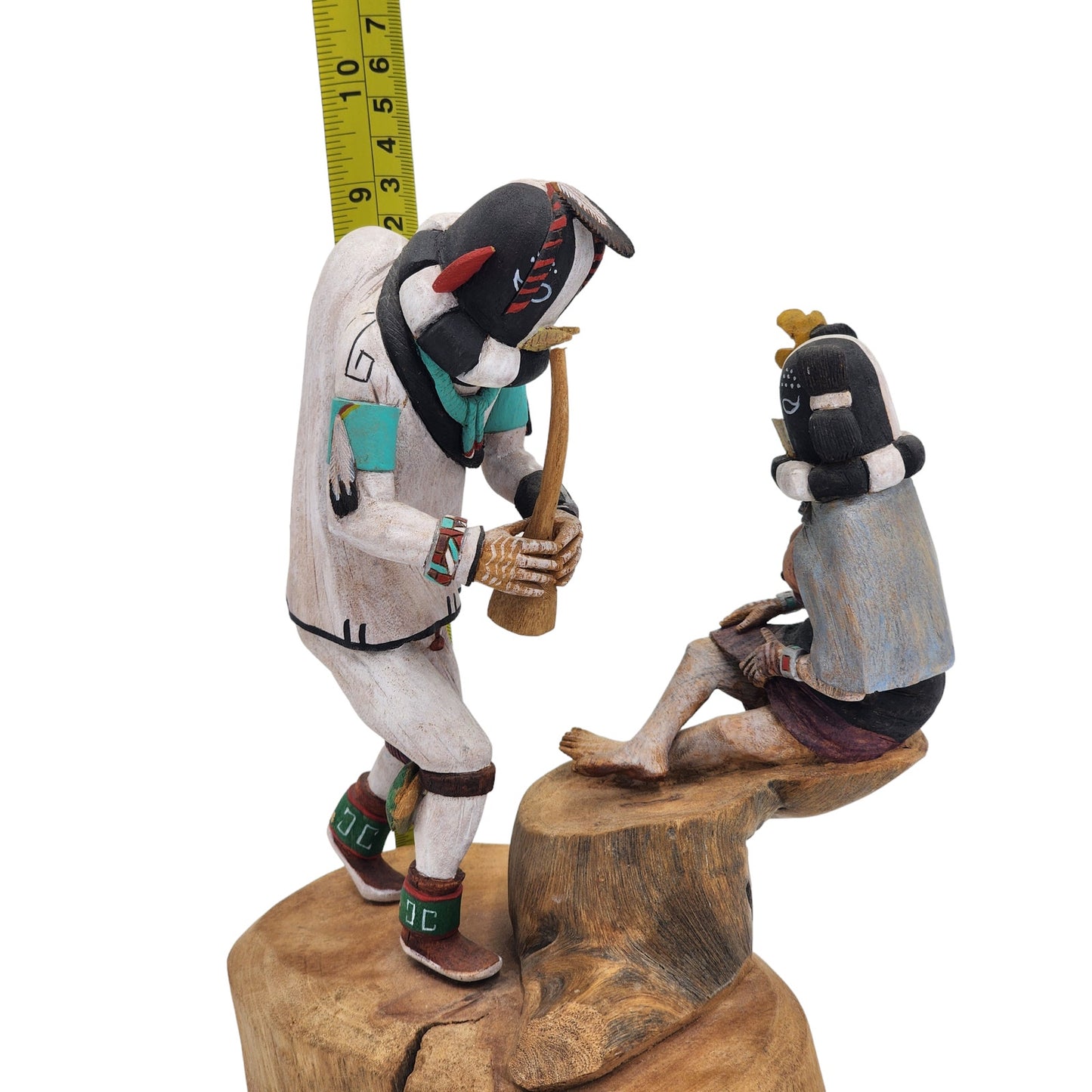 Kachina Signed Earl Dino Sunaweuma Hopi Kokopelli Native American Sculpture 9"