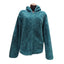 Faded Glory Sherpa Fleece Jacket Womens Large 12-14 Teal Hooded Zip Cozy Lounge