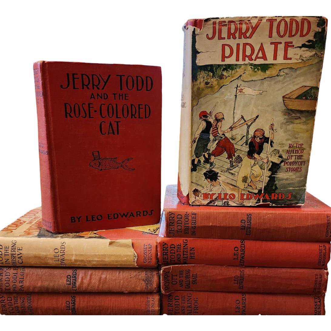 Leo Edwards Book Lot 9 Jerry Tod Vintage Childrens Books Mystery Humor 1923-1938