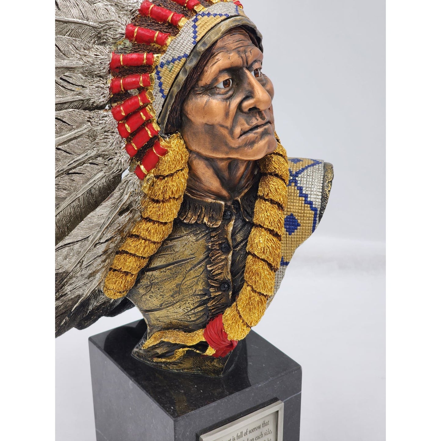 Chilmark Pewter Sculpture Sitting Bull Signed Joe Slockbower Indian Bust 41/750