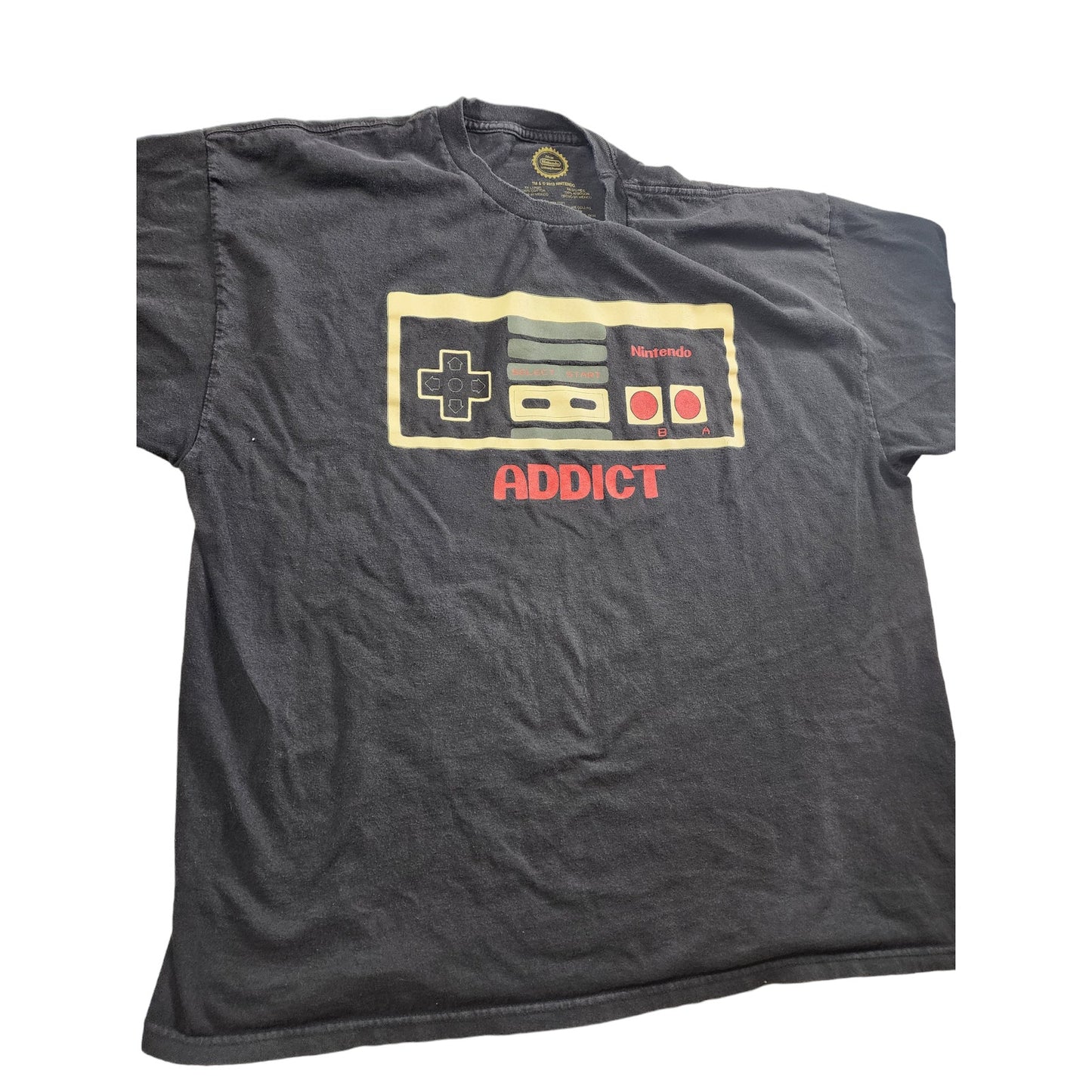 Nintendo Addict T Shirt Mens Size XXL Distressed Vintage Retro Inspired Cotton