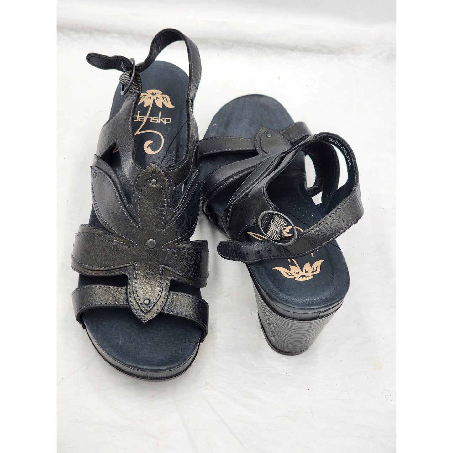 Dansko Shoes Womens 39 EU 8.5-9 Black Leather Strappy Sandals Comfort Open Toe