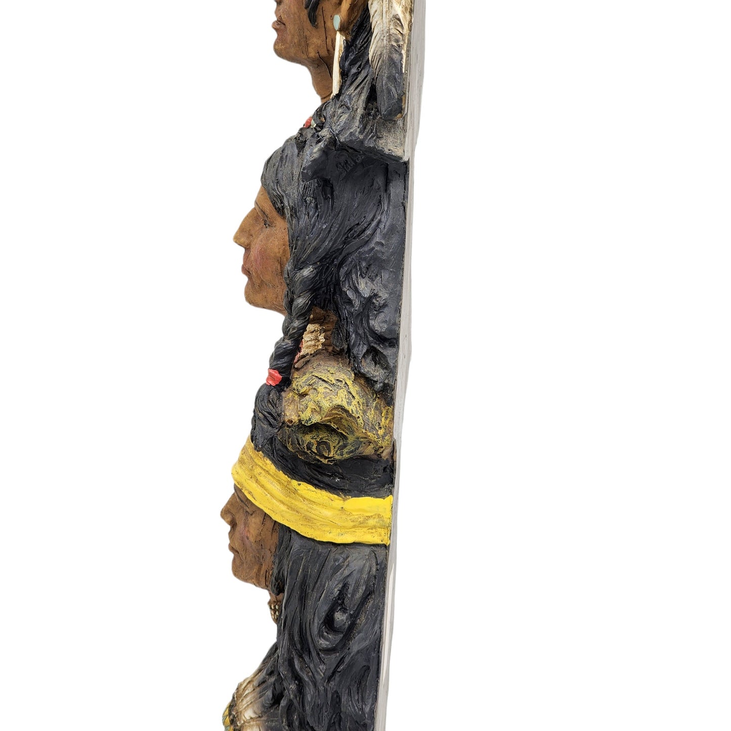 Large Indian Figurine Totem Pole Statue Southwestern Style Vintage Wall Hang 24"