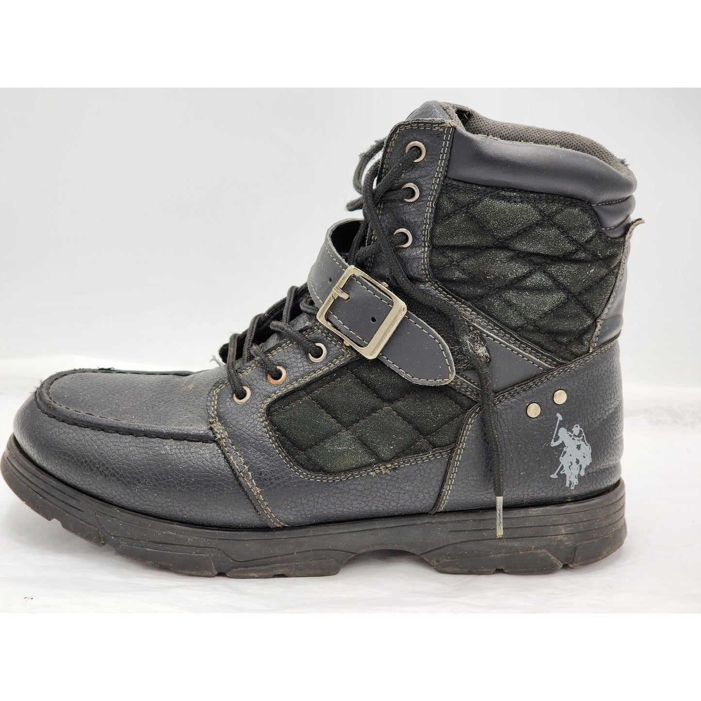 US Polo ASSN Boots Braydon Mens Size 10.5 Buckle Accent Quilted Upper Lace Up