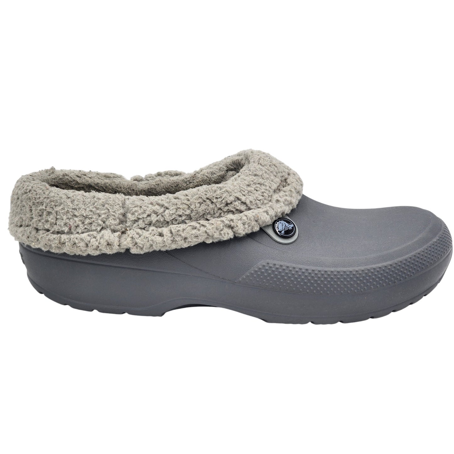 Crocs Shoes Dual Comfort Mens Size 12 Faux Fur Gray Slip On Winter Clogs Cozy