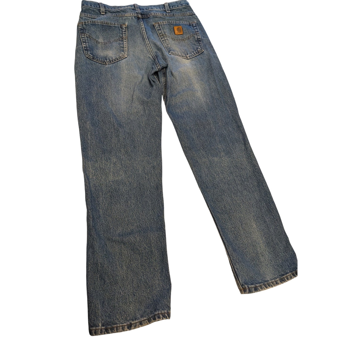 Carhartt Jeans Mens 35x32 Classic Blue Denim Workwear Pants Rugged Heavy Duty