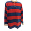 PacSun Rugby Shirt Mens XL Striped Polo Long Sleeve Blue Red Preppy y2k Retro