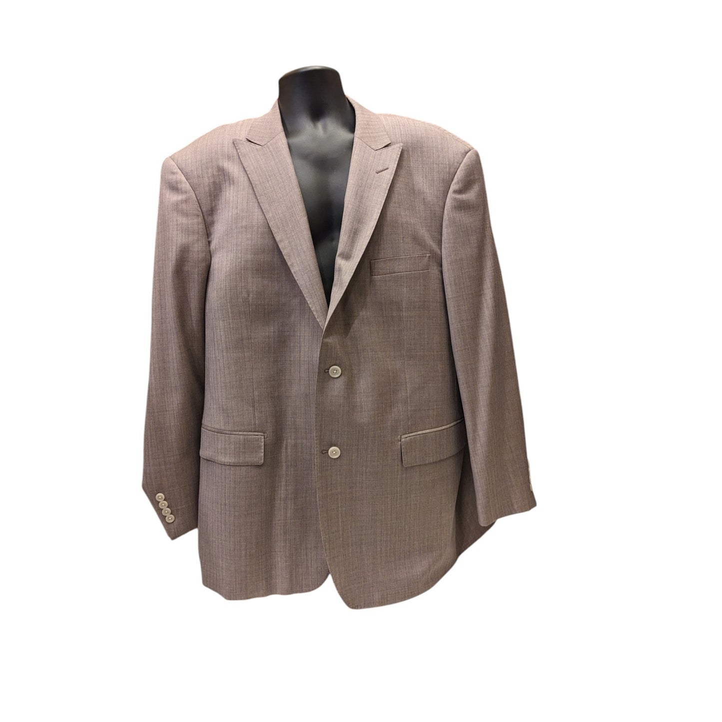 Paul Fredrick Mens 50R/45W Taupe Wool Blazer Suit Jacket Classic Fit 2 Button