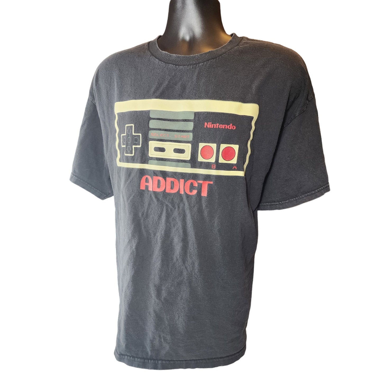 Nintendo Addict T Shirt Mens Size XXL Distressed Vintage Retro Inspired Cotton