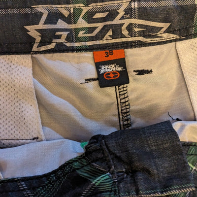 No Fear Cargo Board Shorts Mens 38 Plaid Pockets Skateboarding Skater Streetwear