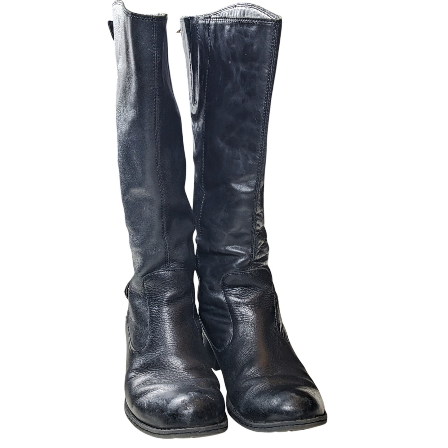 Born Boots Womens 7 Black Leather Tall Knee High Moto Riding Equestrian C07203