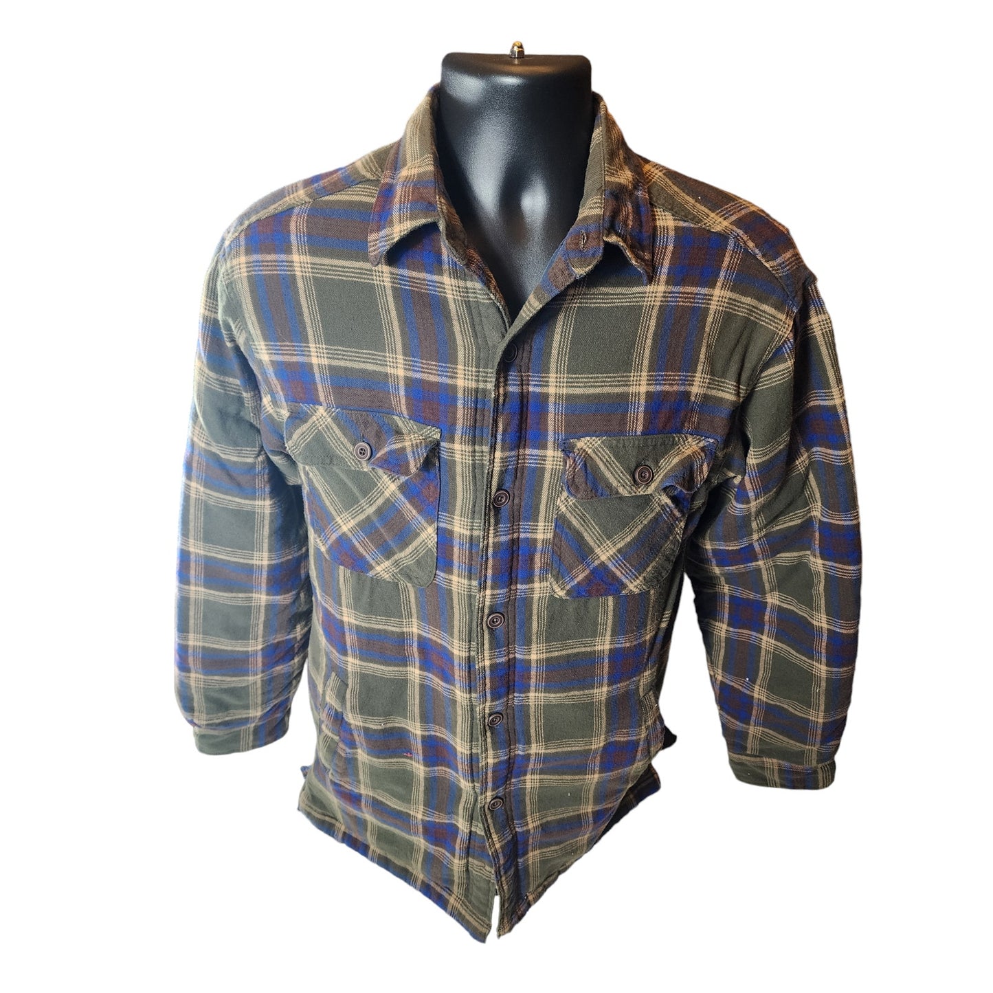 Field N Forest Plaid Flannel Shirt Mens Medium Long Sleeve Shacket Lumberjack