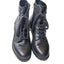 Steve Madden Boots Womens Size 10M Officer Black Leather Combat Lace Up Side Zip