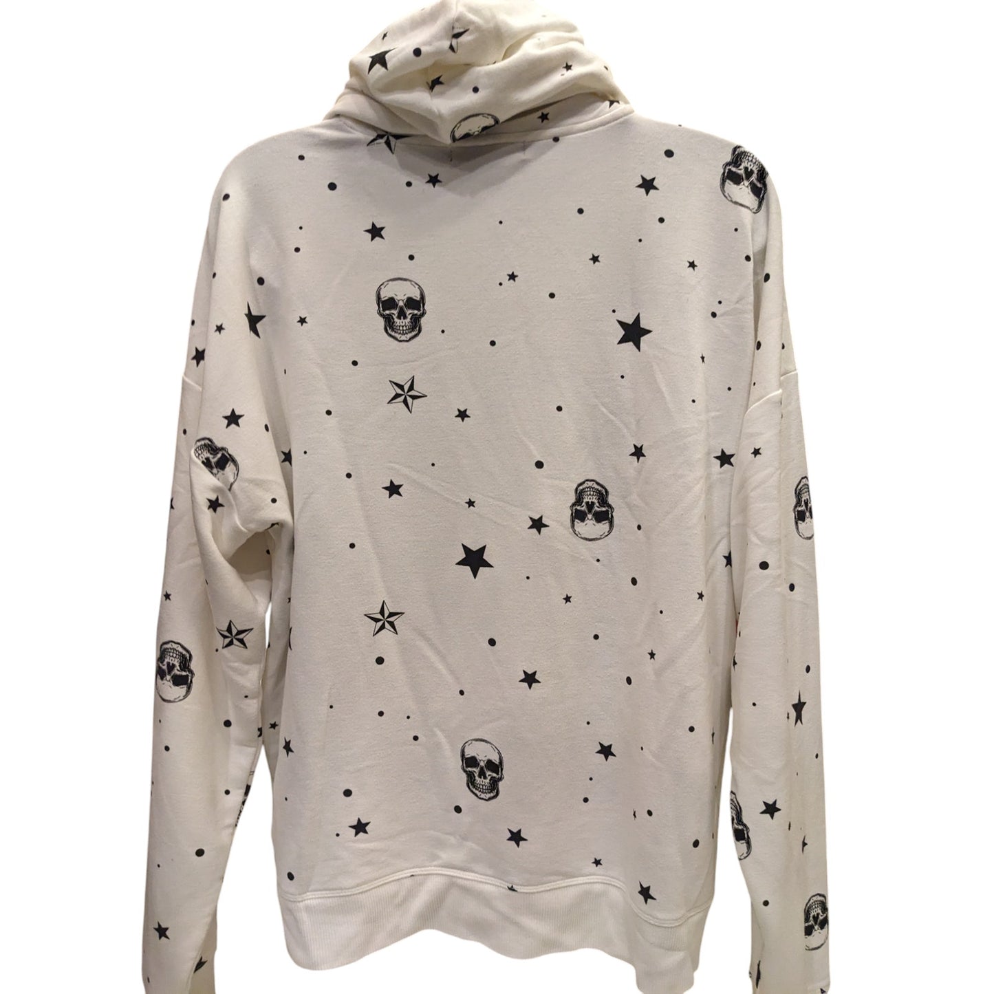 Cynthia Rowley Hoodie Womens Large Skull Star Pullover Sweater Sweatshirt Gothic