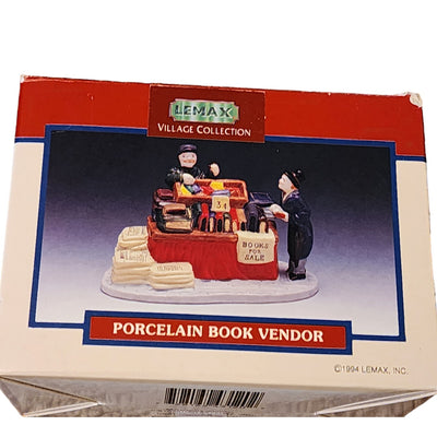 Lemax Christmas Village Figurine Porcelain Book Vendor Miniatures With Box