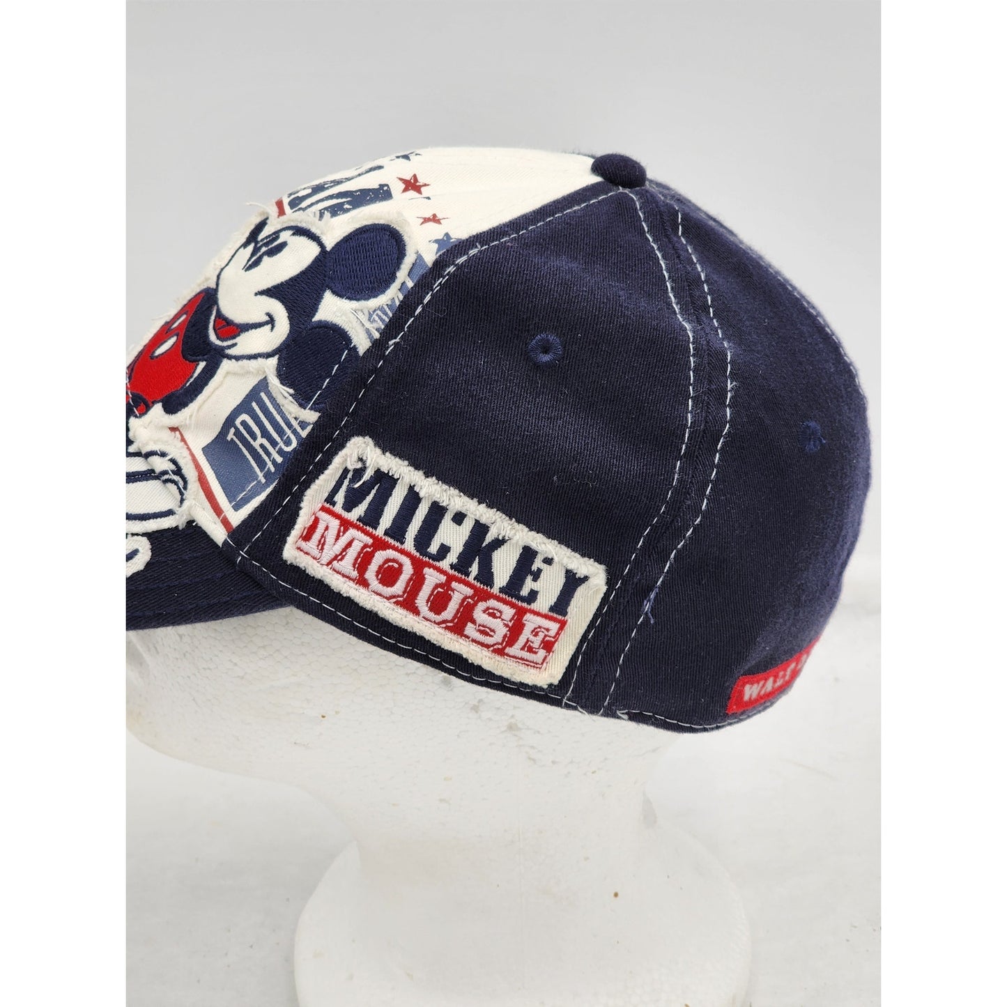 Disney Mickey Mouse Trucker Cap Distressed American Flag Medium Patriotic Hat