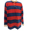 PacSun Rugby Shirt Mens XL Striped Polo Long Sleeve Blue Red Preppy y2k Retro