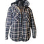 Boston Traders Flannel Jacket Shirt Women Large Sherpa Line Hooded Plaid Shacket